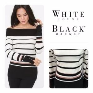 Off-The-Shoulder Striped Sweater